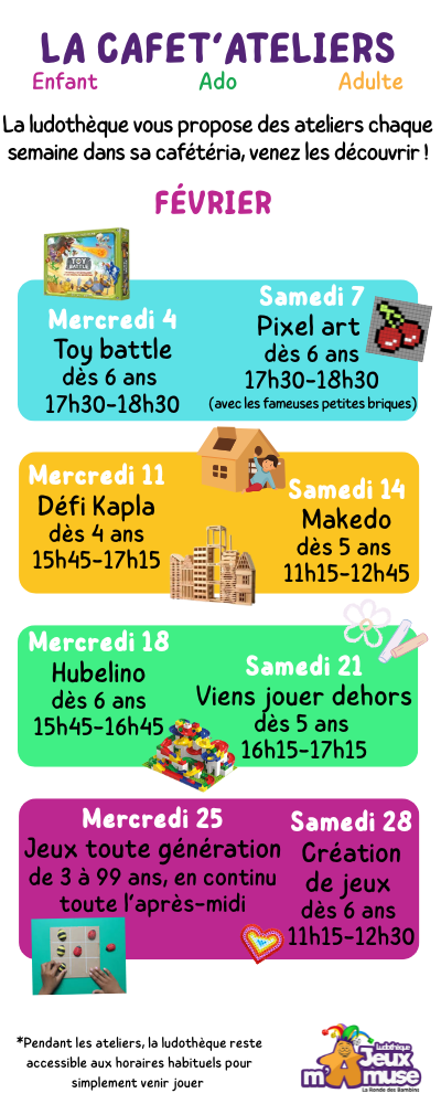 Visuel programme Cafet'ateliers - Février