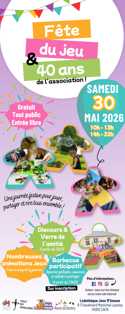 Bandeau visuel- Fête du jeu et 40 ans - Mai 2026