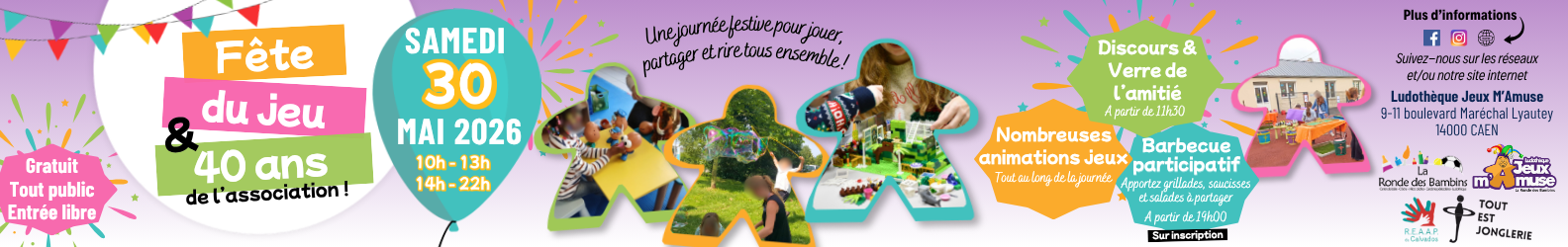 Bannière visuel Fête du jeu et 40 ans - Mai 2026